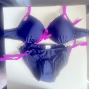 Navy blue and purple bikini M